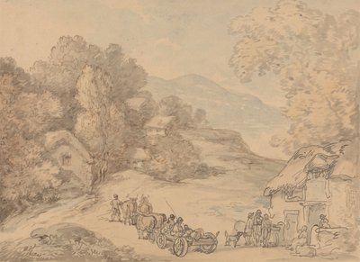 丘陵地帯の村 作： Thomas Rowlandson